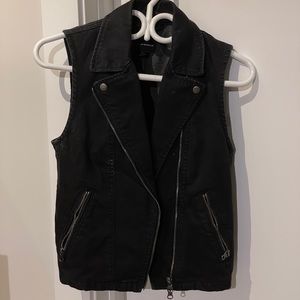 Club Monaco Denim Moto Vest